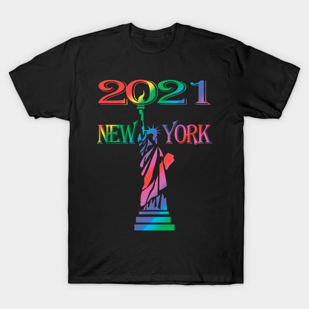 New York 2021. STATUE OF LIBERTY T-Shirt by Abrek Art